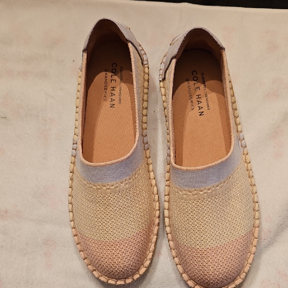 Cole Haan Knit Espadrilles in Cream, Pink, Blue